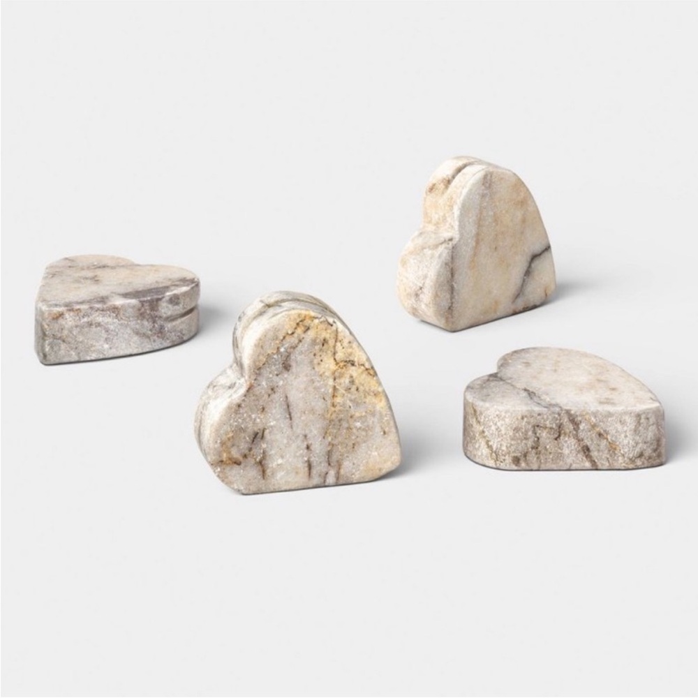 THRESHOLD NWT 4pc marble heart placecard holders